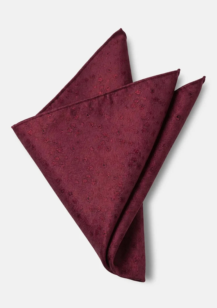 Royal Burgundy Floral Pocket Square - SARTORO