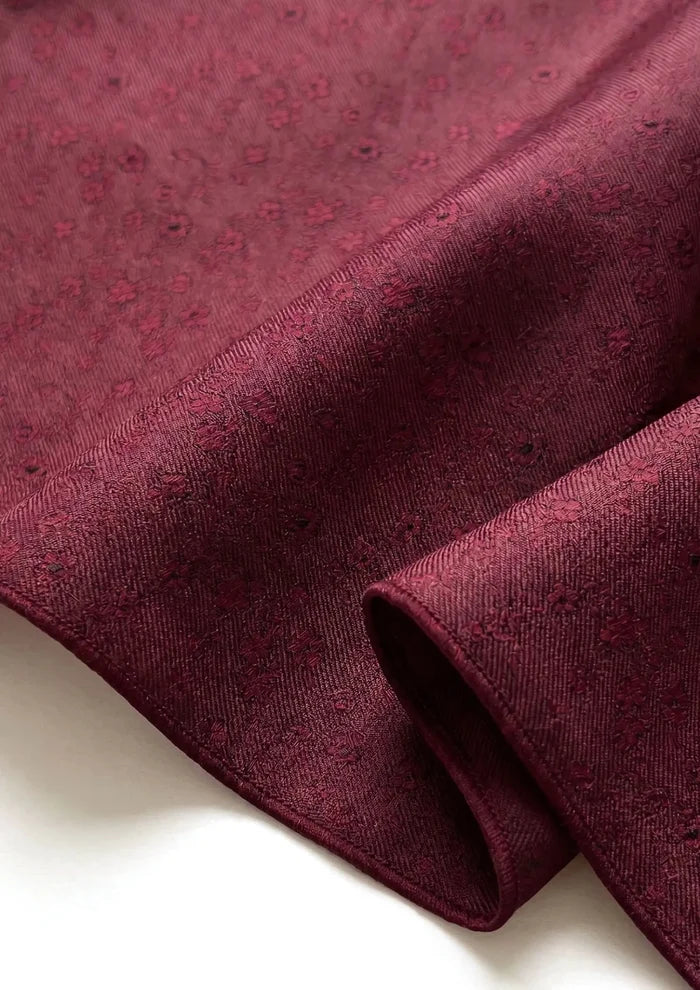 Royal Burgundy Floral Pocket Square - SARTORO