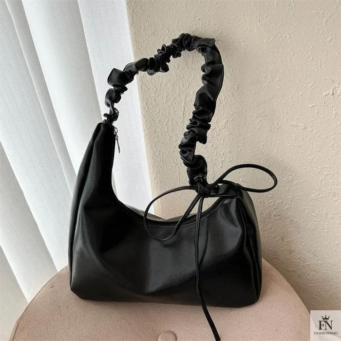 Ruched Handle Shoulder Bags - Fashionnsio