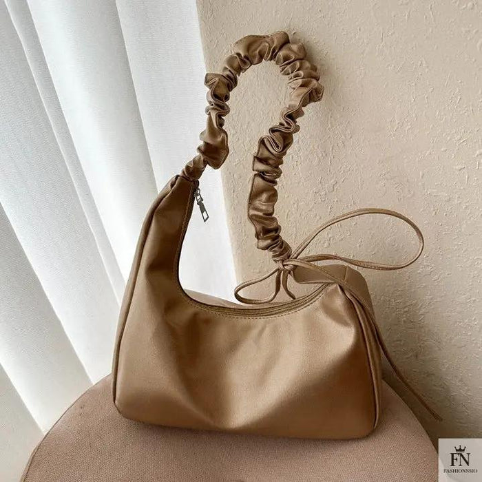 Ruched Handle Shoulder Bags - Fashionnsio