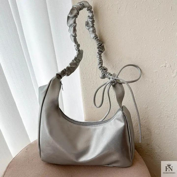 Ruched Handle Shoulder Bags - Fashionnsio