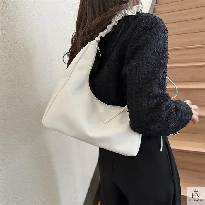 Ruched Handle Shoulder Bags - Fashionnsio