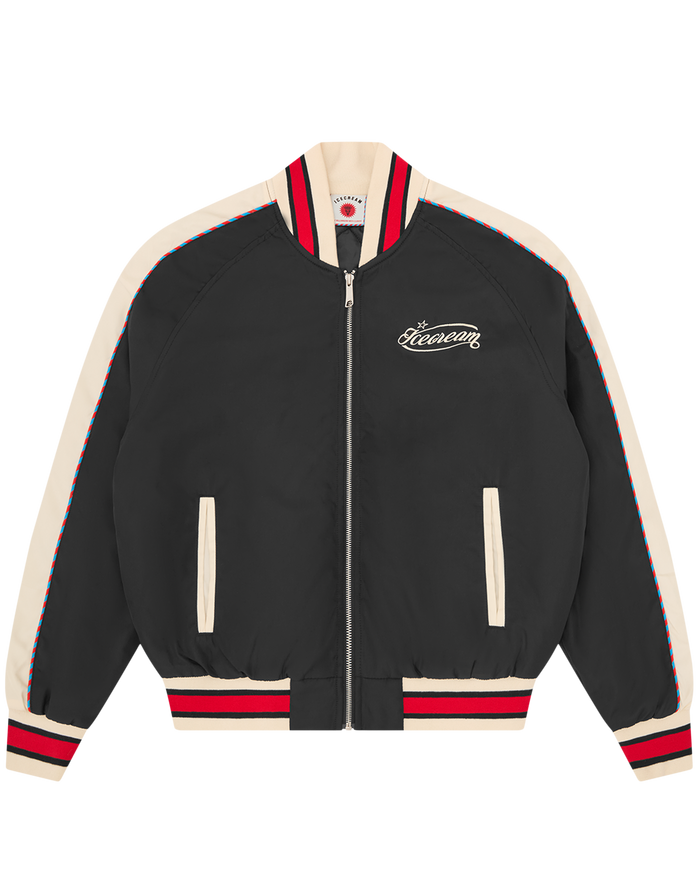 Running Dog Satin Bomber Jacket
