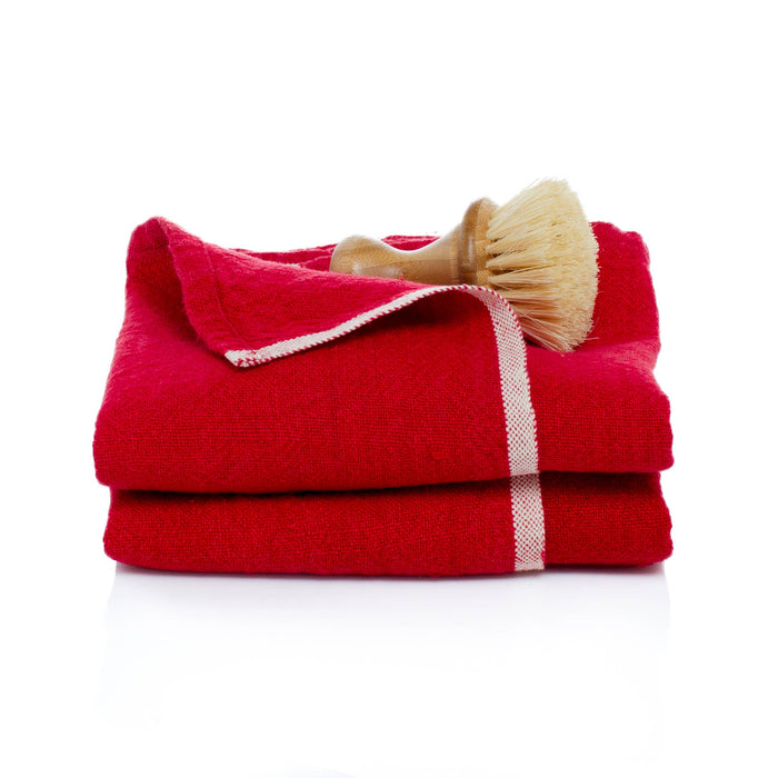 Russo Linen Kitchen Towels - Red - S/2