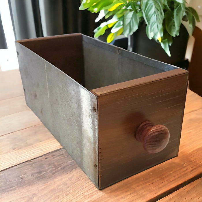rustic wooden industrial decor drawer