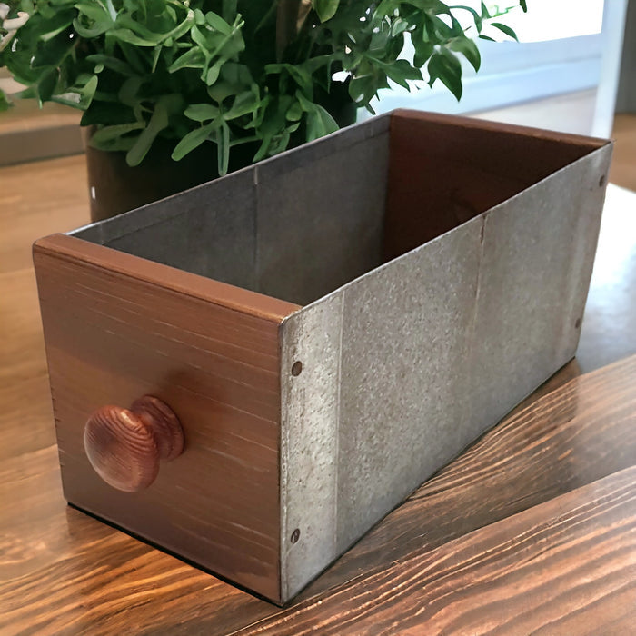 rustic wooden industrial decor drawer