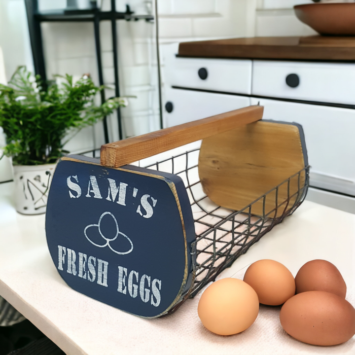 rustic handmade egg basket