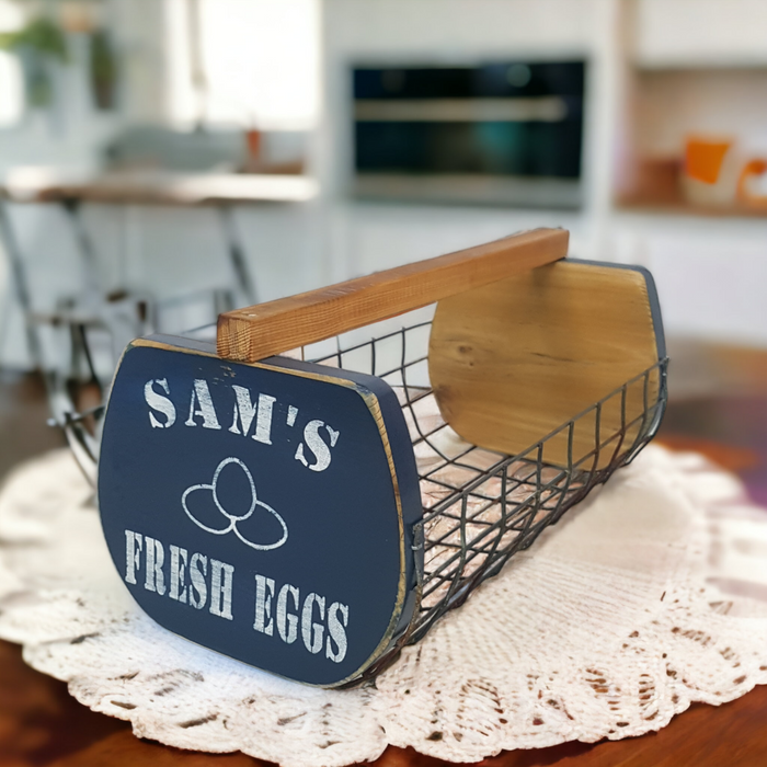rustic handmade egg basket