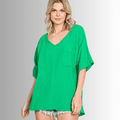 Ryleigh Double Gauze Top - Stylish V-Neck Design for Ultimate Comfort - RFE Marketing Ventures