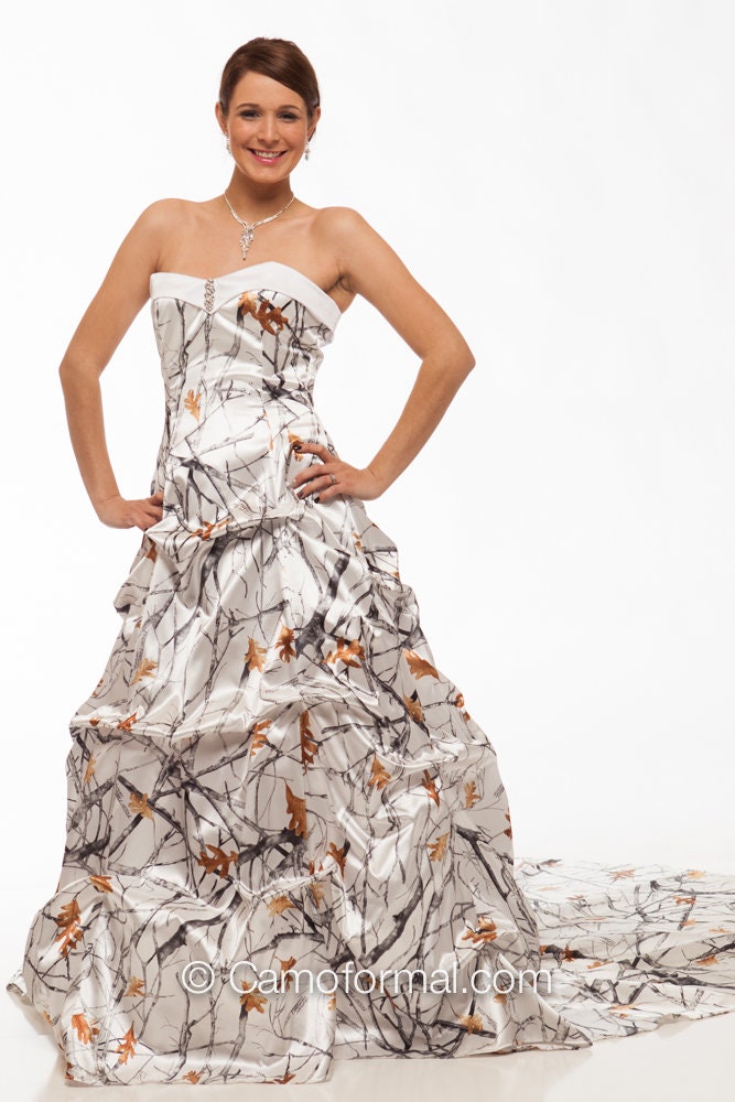 Sale 8896 Strapless True Timber Snowfall Wedding Gown With Train