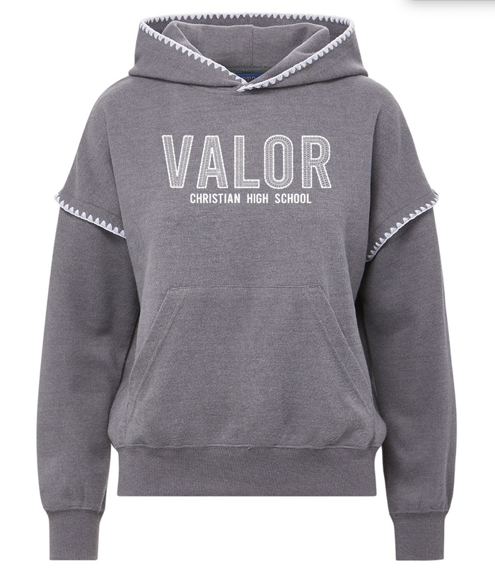 *SALE* MV Sport Crocheted Accent Hoodie - Grey
