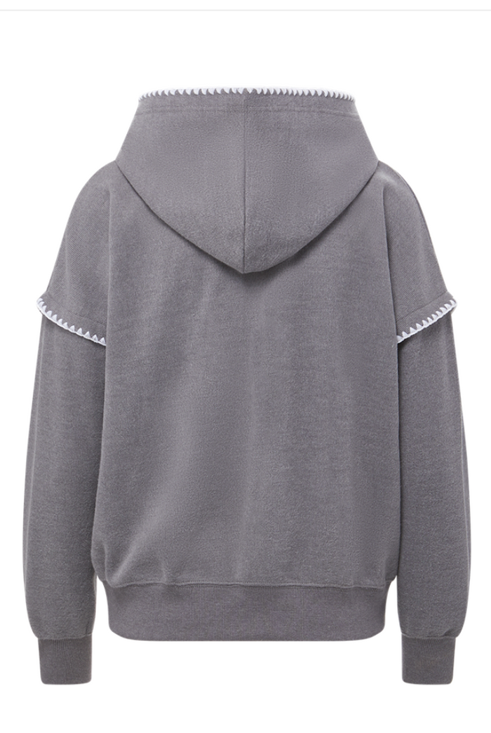 *SALE* MV Sport Crocheted Accent Hoodie - Grey