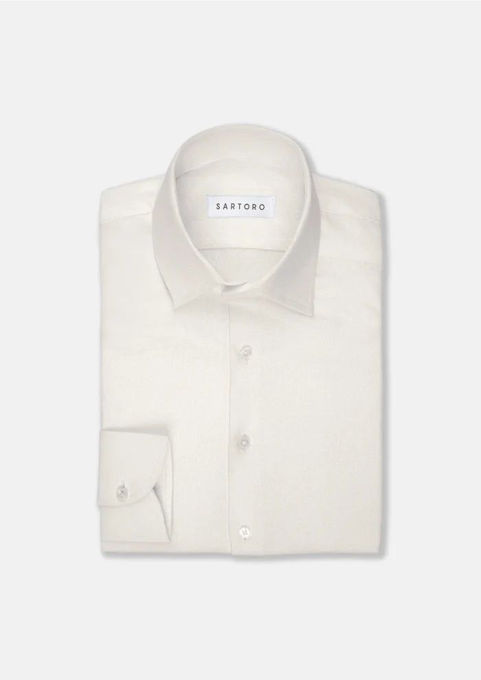 Sand Linen Blend Shirt - SARTORO