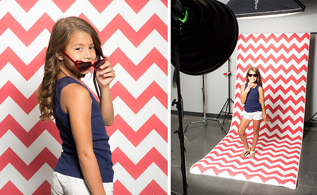 Savage Red & White Chevron Printed Background Paper