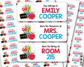 School Supplies Name Labels, Apple, Pencil Cup & Chalkboard . Personalized Belonging Labels - Scrap Bits