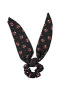 Scrunchie Black with Flowers