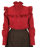 Selma Ruffle Blouse - Burgundy