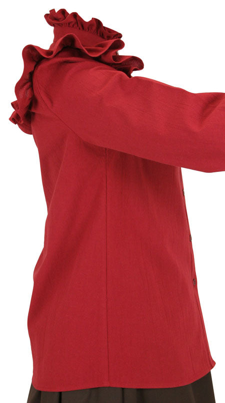 Selma Ruffle Blouse - Burgundy