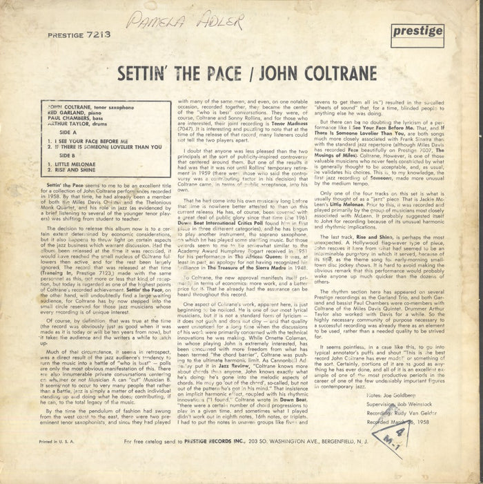 Settin' The Pace (1964, MONO)