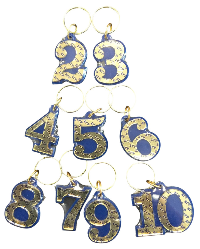 SGRho Double Number Keychain