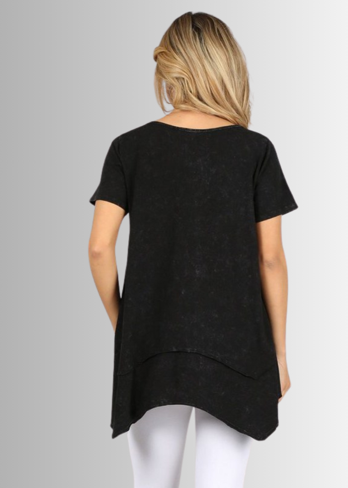 Shark Bite Hem Cotton Tee for Casual Comfort - RFE Marketing Ventures