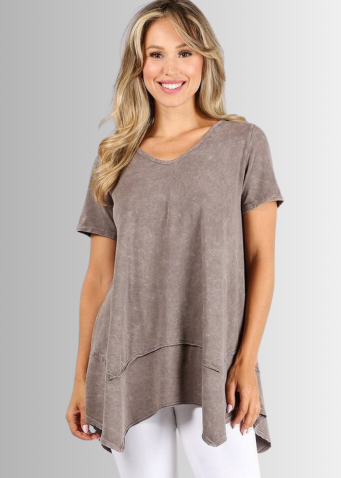 Shark Bite Hem Tee for Effortless Casual Style in Cotton - RFE Marketing Ventures