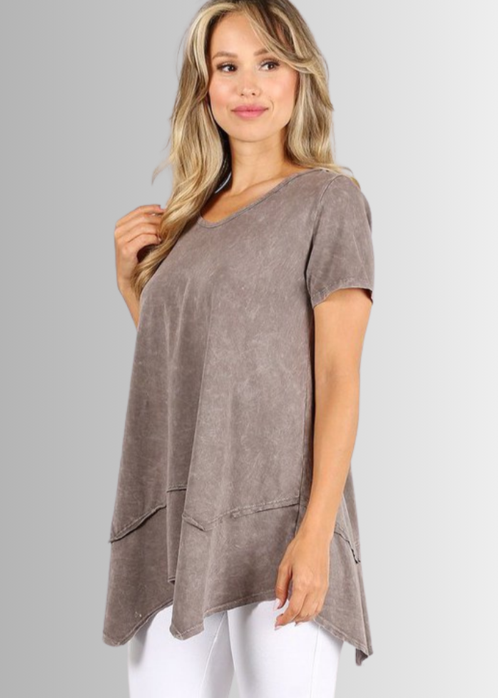 Shark Bite Hem Tee for Effortless Casual Style in Cotton - RFE Marketing Ventures