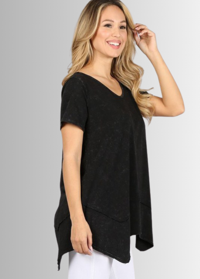 Shark Bite Hem Tee for Effortless Casual Style in Cotton - RFE Marketing Ventures