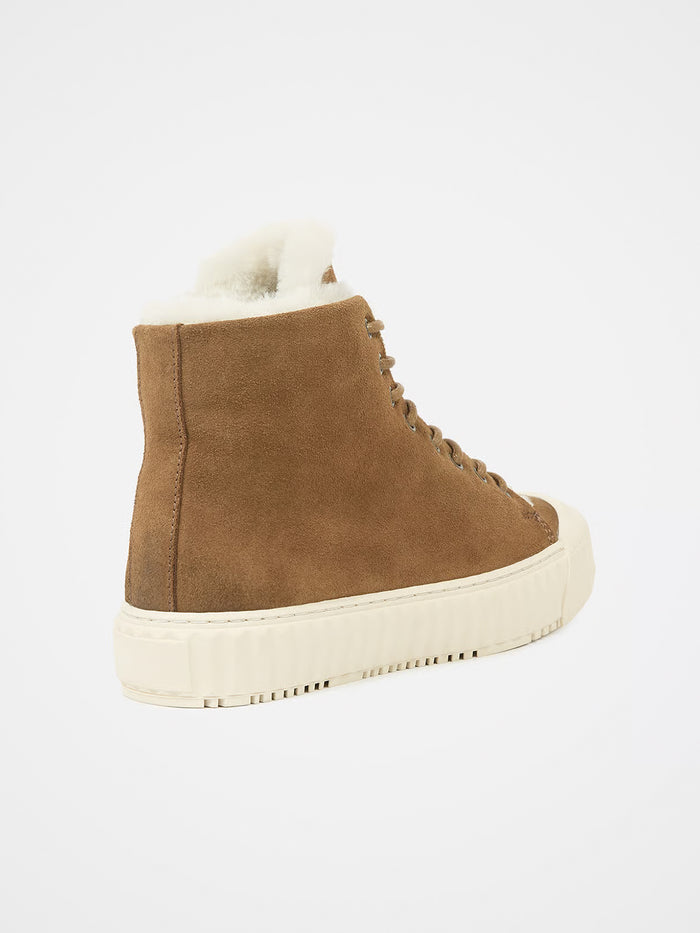 Sheepskin Ribbed Sole High Top Trainers