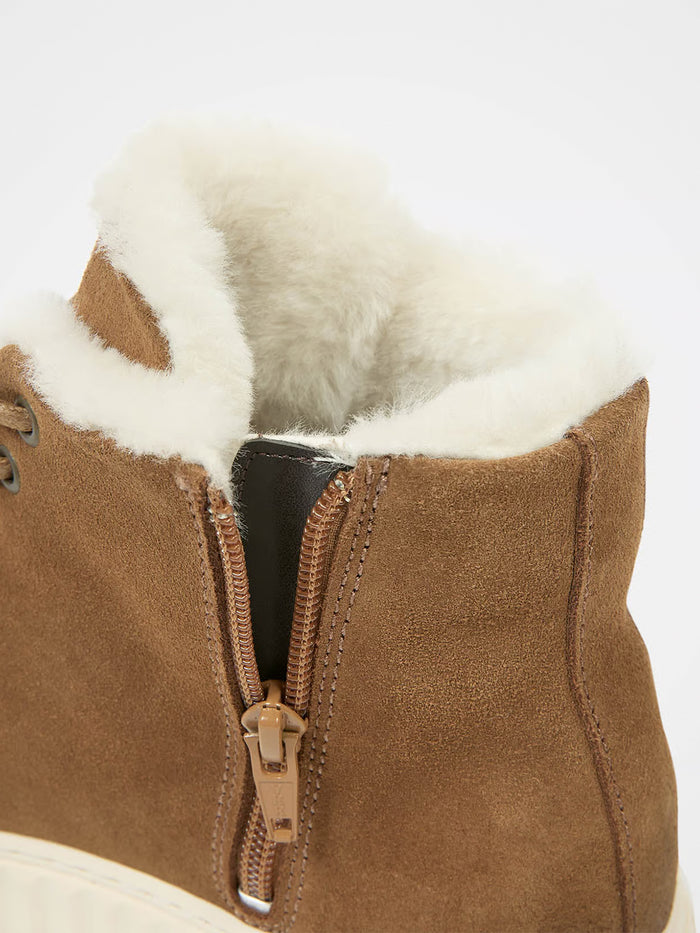Sheepskin Ribbed Sole High Top Trainers