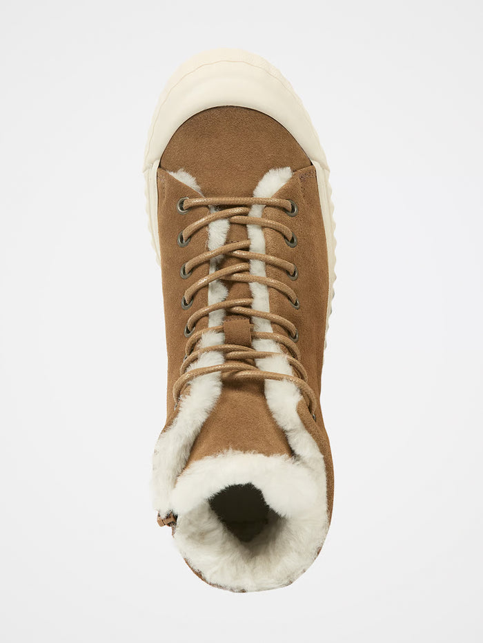 Sheepskin Ribbed Sole High Top Trainers