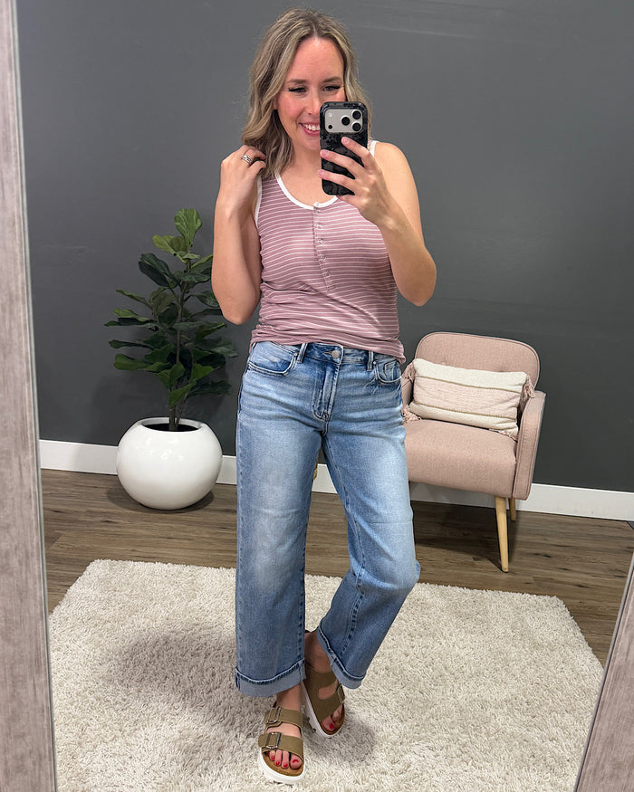 Shiloh Snap Button Tank - Dusty Rose FINAL SALE Michelle Mae