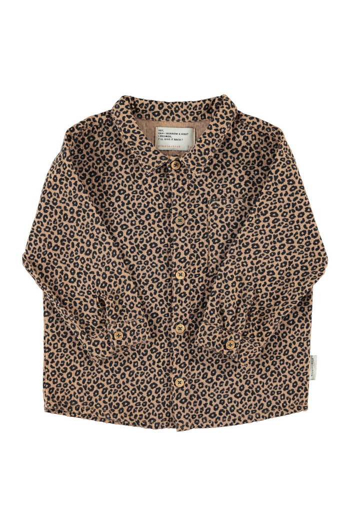 Shirt Brown with Animal Print