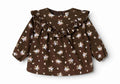 shirt l/s fine corduroy bouquet print ruffle blouse - autumn bouquet