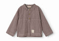 shirt l/s soft denim striped with pockets - dark brownie