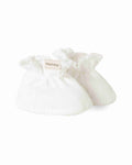 shoes pointelle bow booties - gentle white