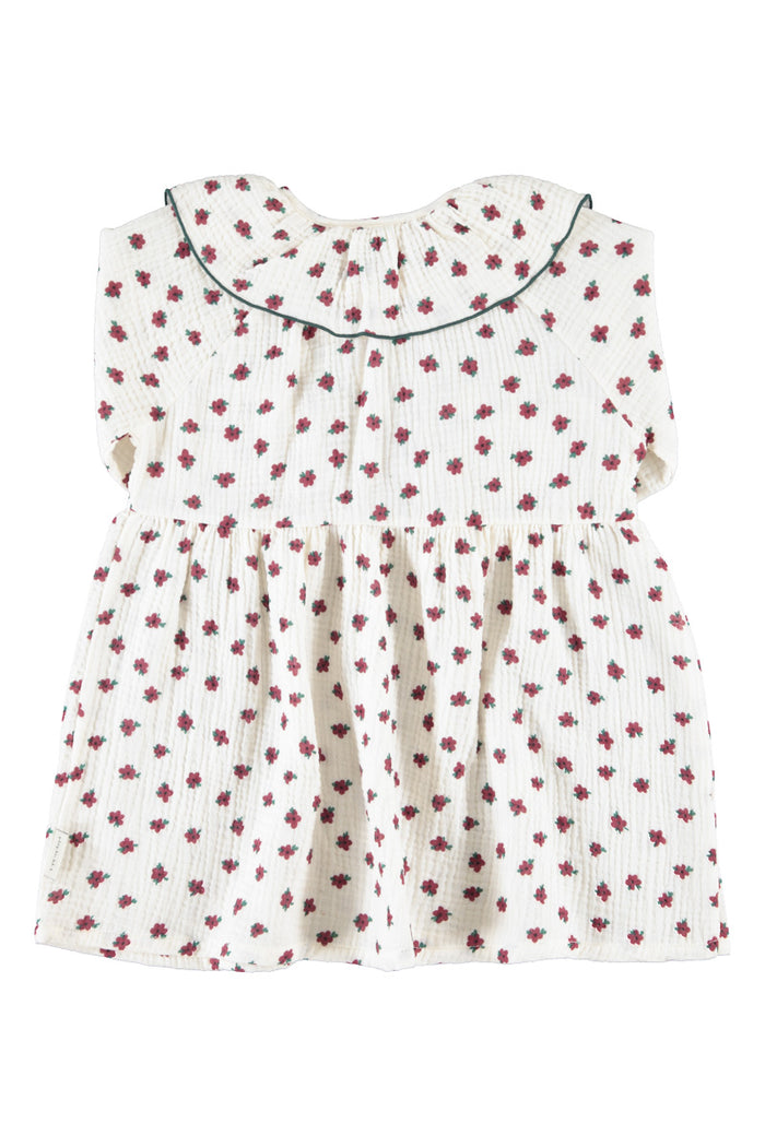 Short Dress Ecru with Little Flowers