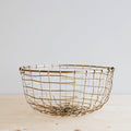 Short Round Brass Wire Basket - Large