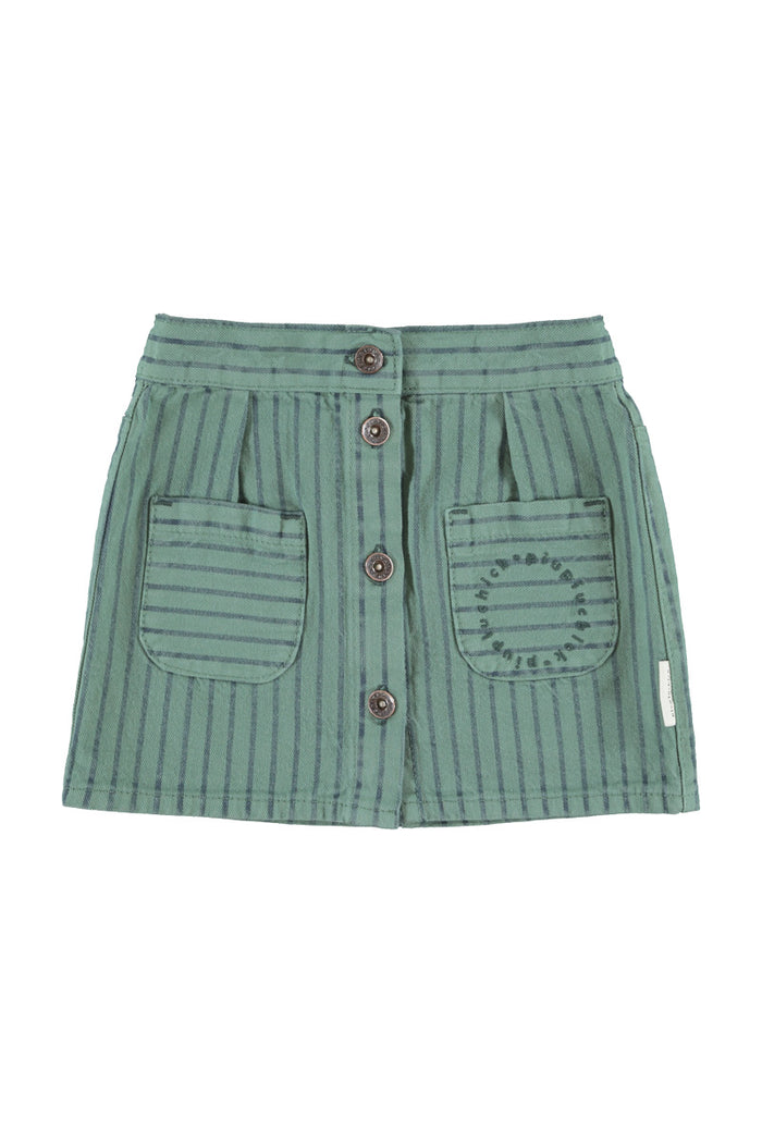 Short Skirt Green with Black Stripes
