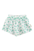 shorts | ecru w/ green flowers allover