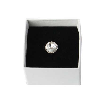Silver Beaded Tie Tack - Diamond