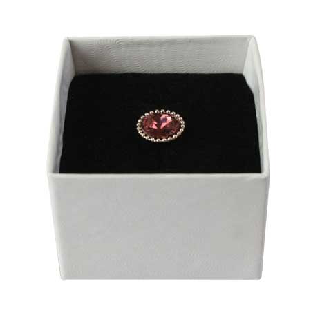 Silver Beaded Tie Tack - Garnet