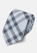 Silver Grey Plaid Tie - SARTORO