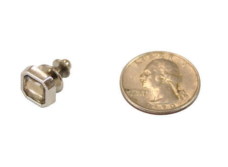 Silver Square Tie Tack - Topaz