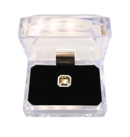 Silver Square Tie Tack - Topaz