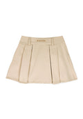 skirt twill wide pleated - beige