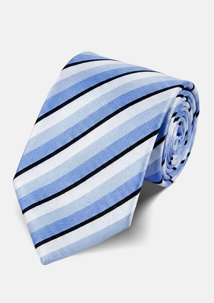 Sky Blue Triple Stripe Tie - SARTORO