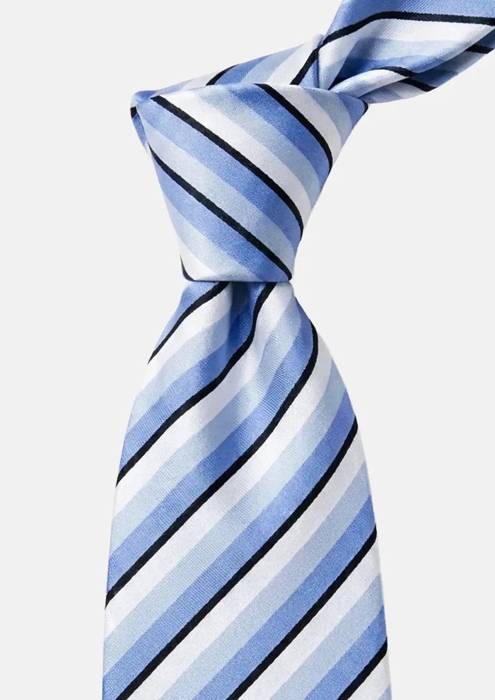 Sky Blue Triple Stripe Tie - SARTORO