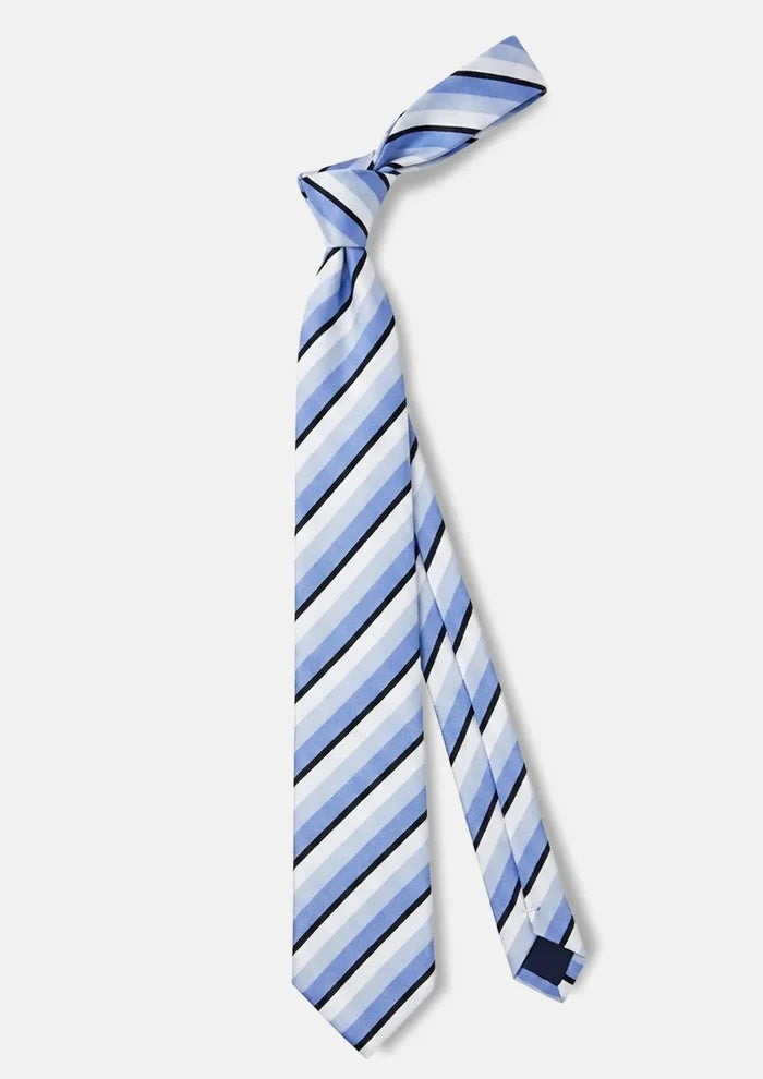 Sky Blue Triple Stripe Tie - SARTORO