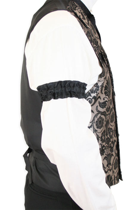 Satin Sleeve Garters - Black Farnsworth (One Pair)